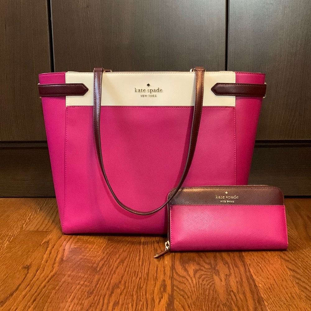 Kate Spade laptop tote with matching wallet ♠️